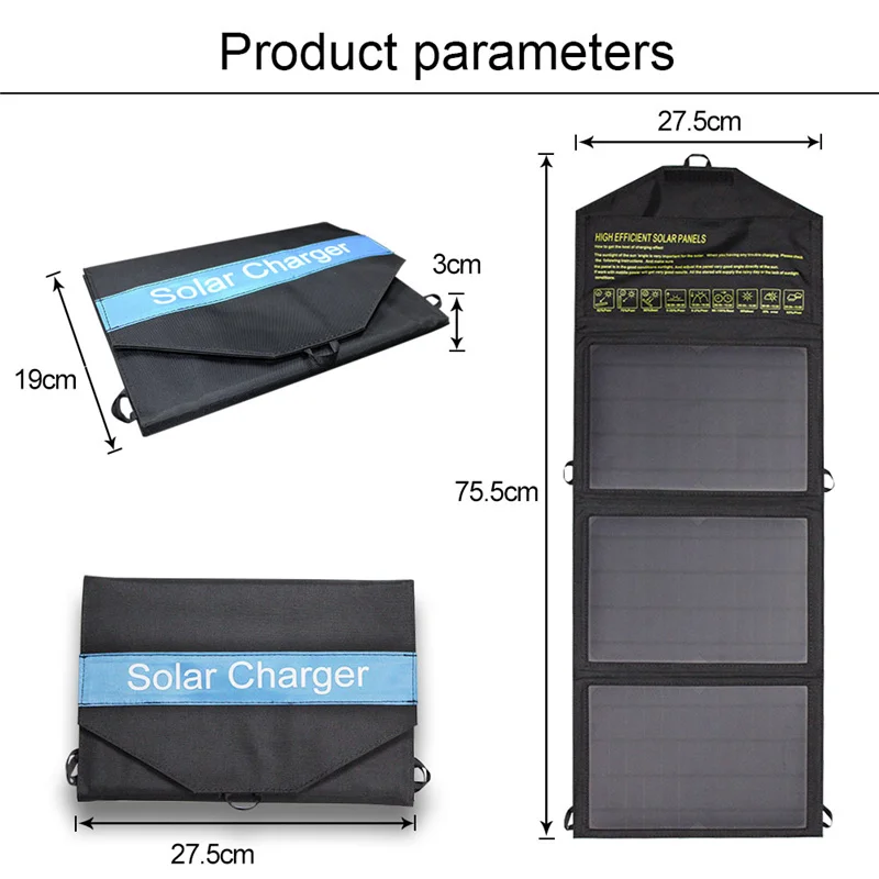 Portable Solar Power 21W 28W 30W Energy Storage Charger Foldable Photovoltaic Monocrystalline Solar Panels Price For Home
