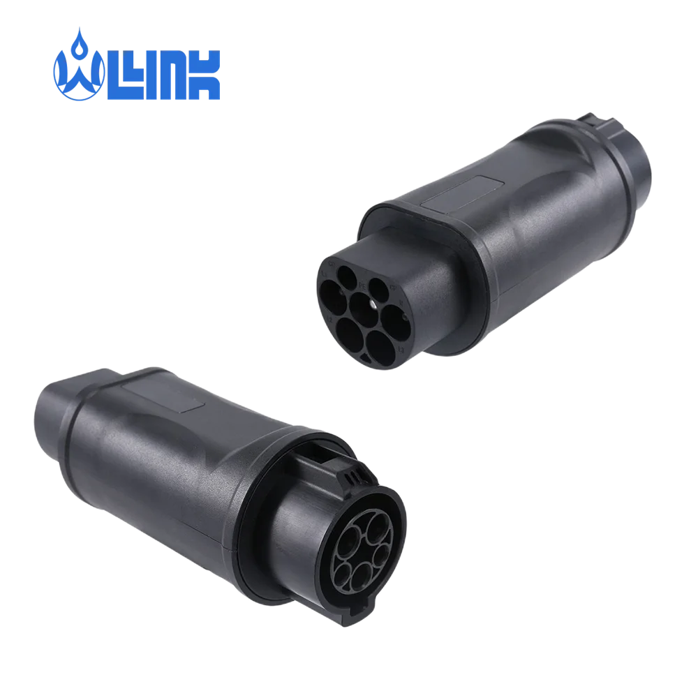 Type 1 To Type 2 Portable Ev Charger Connector 32a Ev Socket Charging J1772 Type 1 To Gbt Adapter  For Tesla