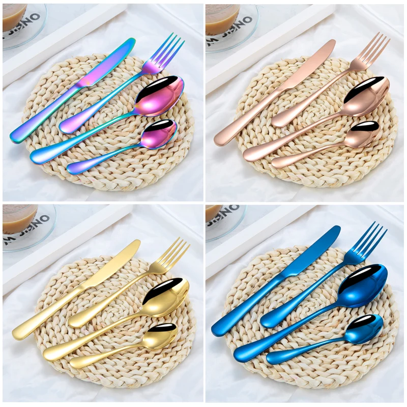 High Quality Gold Spoon and Fork Set Stainless Steel Cutlery Set