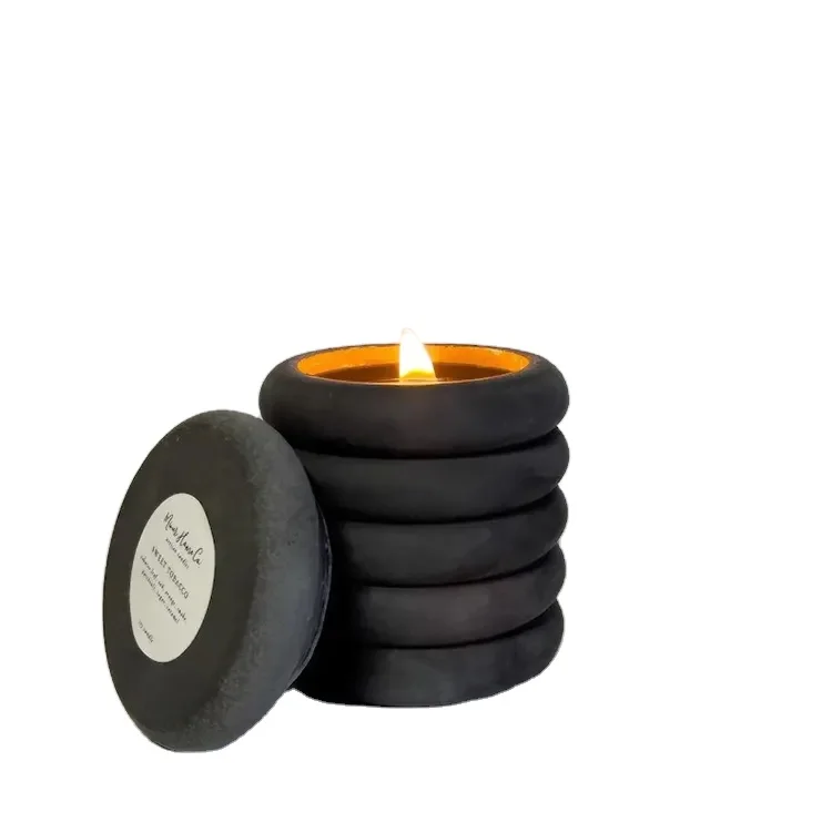 UOBOBO Hot Selling Unique Soy Wax  Cement Candle Jar Aromatherapy Scented Candles Concrete Soy cemented Candle Jar