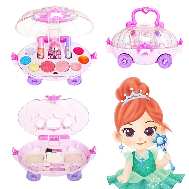 Hot sale Makeup Kit for Girls Washable Non-Toxic Kids Pretend Play  Adorable Real Party Princess Cosmetic Makeup Toy Set case