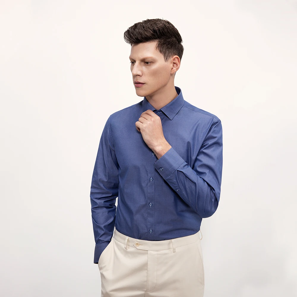 
Kutesmart Custom Design Stylish Long Sleeve Formal 2021 Slim Fit Formal 100 Cotton Men Shirt 