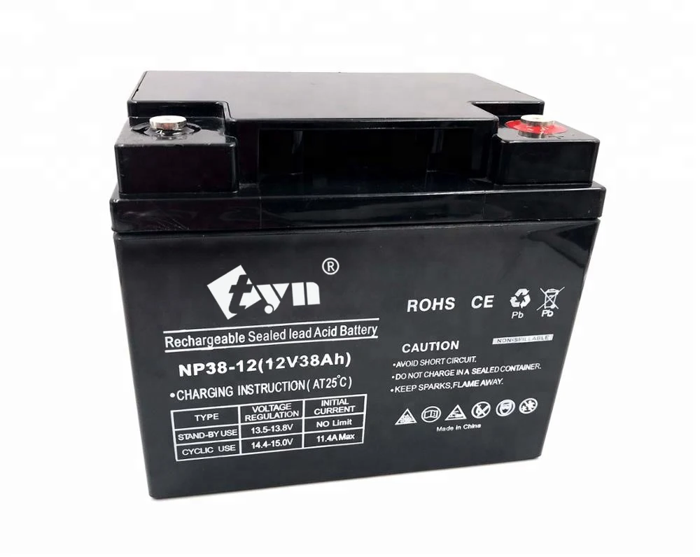 12v38ah VRLA Lead Acid Battery For Ups System With 3 Year Warranty Time 12V38Ah solar system