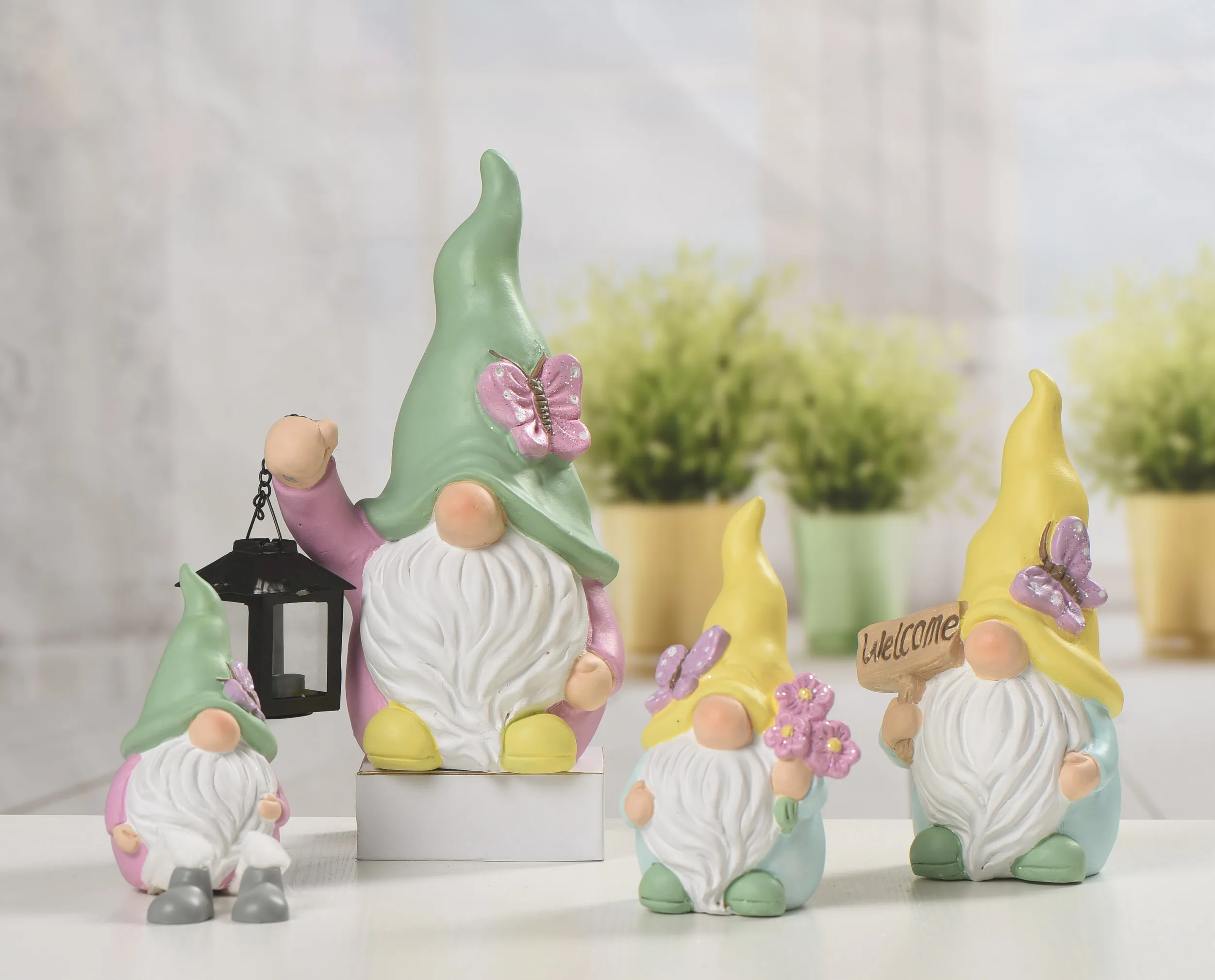Hot selling ceramic home decor funny rabbit cute Easter ornaments animal fairy garden gift craft for indoor outdoor decoration