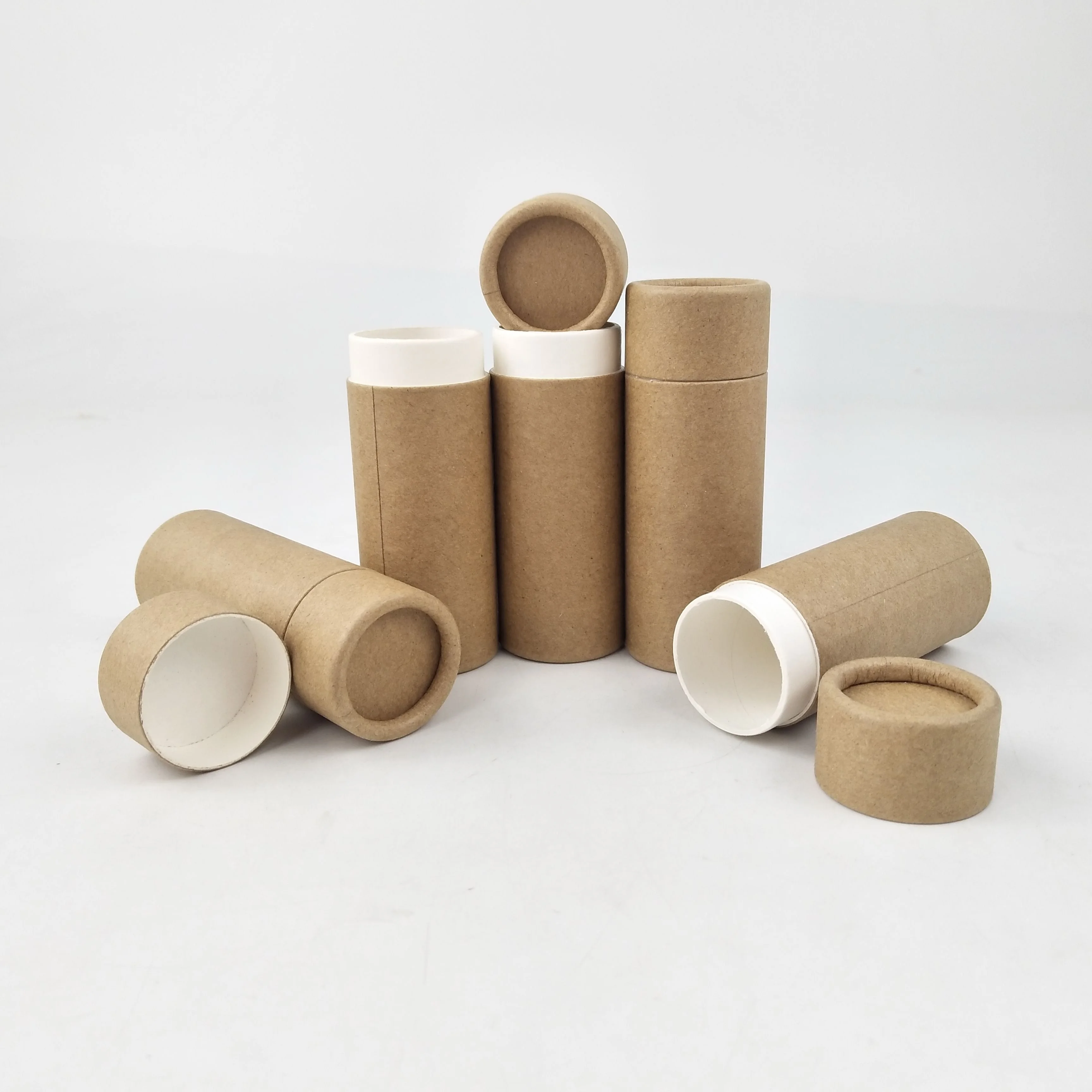 wholesale 50ml biodegradable paperboard lip balm kraft tube