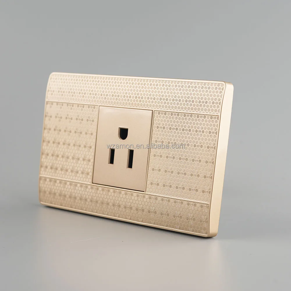luxury modern gold wholesale 15a 110v 220v 3pin plug outlet with usb port socket switch wall