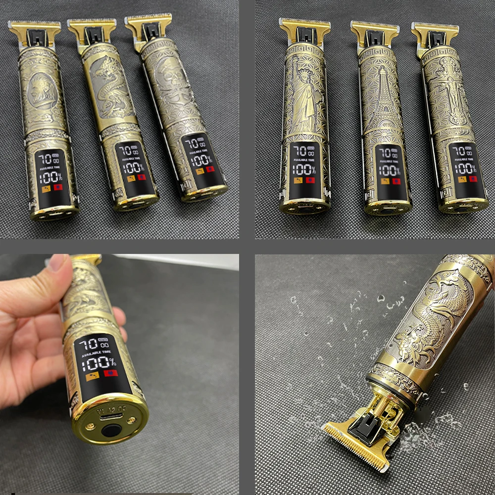 Custom Hair Cutting Machine Zero Gapped Hair Clipper Trimmer Vintage T9 Tondeuse A Cheveux T Blade Hair Trimmer