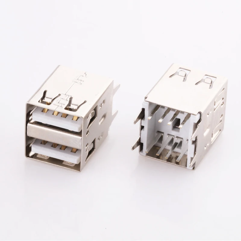 Factory Outlet Double Stack Vertical PCB USB plug Connector instock