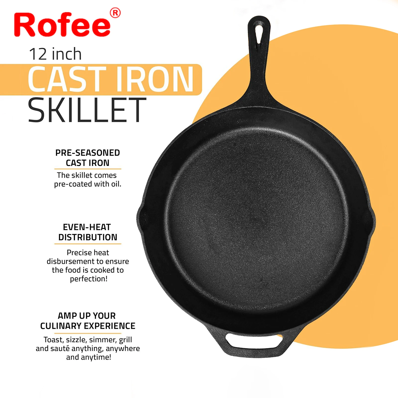 Pre-seasoned Non-stick Fry Pan Cast Iron Deep Frying Pan Skillet Pans With Handle