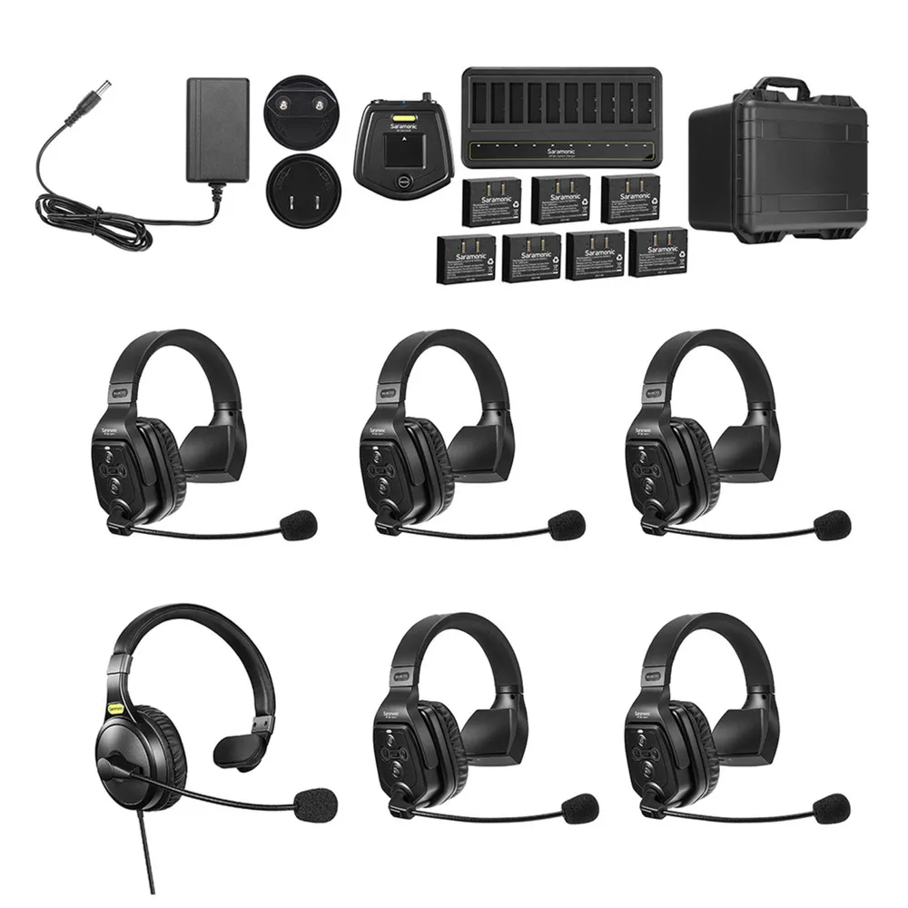 Saramonic WiTalk WT6S 6 человек полный дуплекс 1 9 ГГц Беспроводная однонаушная гарнитура домофон с концентратором