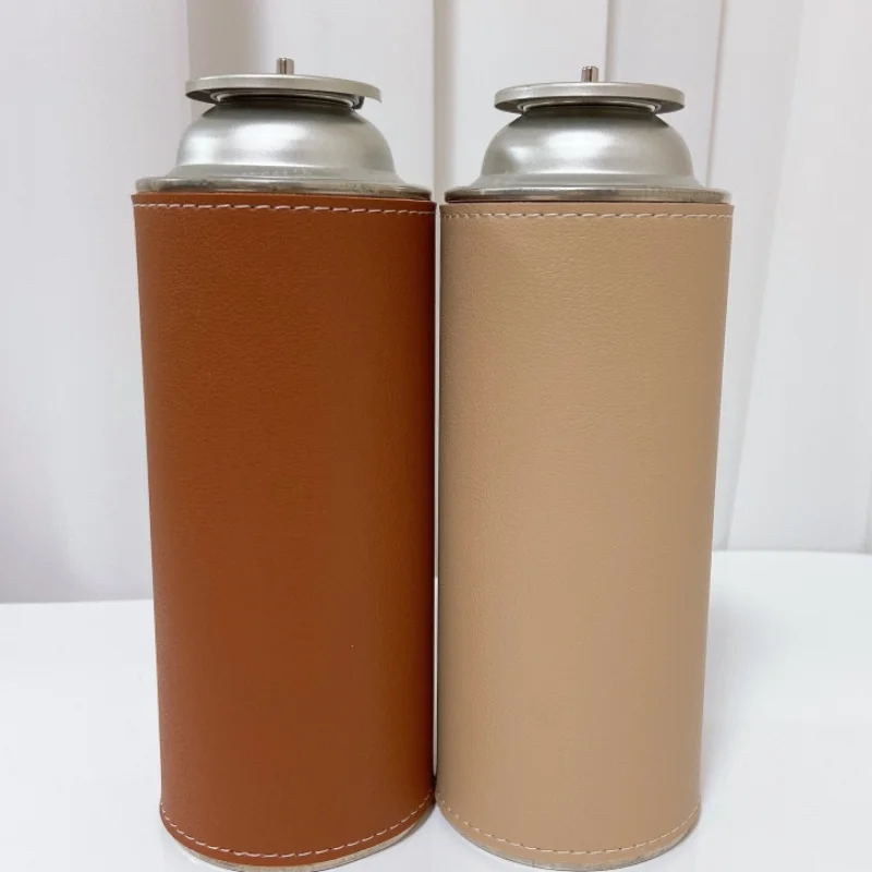 Горячая Распродажа, чехол из коровьей кожи для газовой канистры, держатель для бензобака ручной работы для бутановой топливной канистры