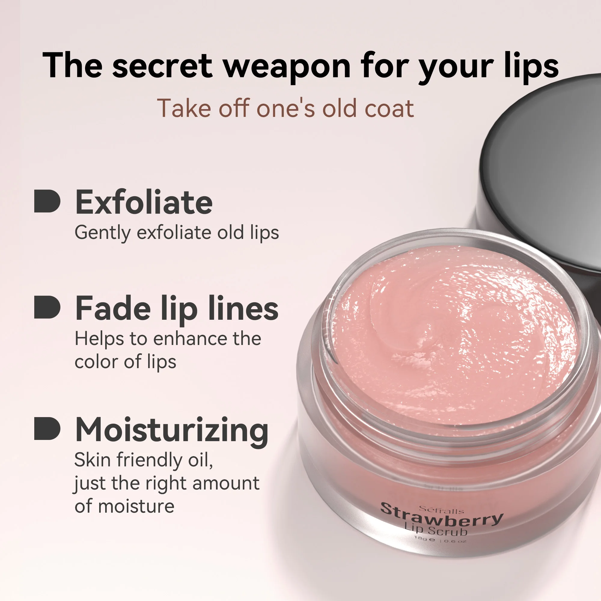 Strawberry Scrub Lip Balm Private Label Lip Scrub Korean Bal Fruit Lip Scrub Exfoliator