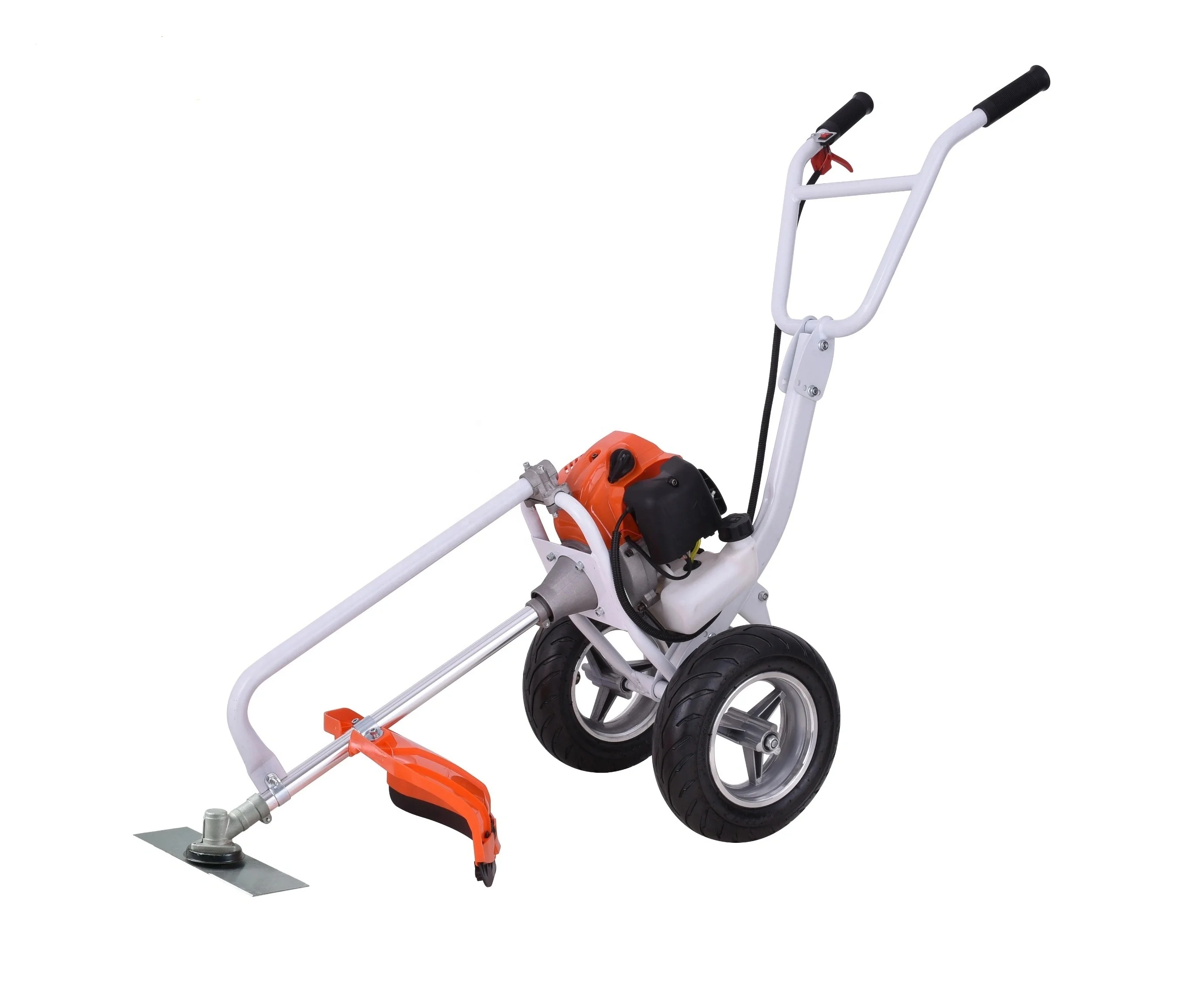 Home Garden Lawn Mower Two Wheel Hand Push Brush Cutter 2-Stroke Single Cylinder Forced Air Cooling