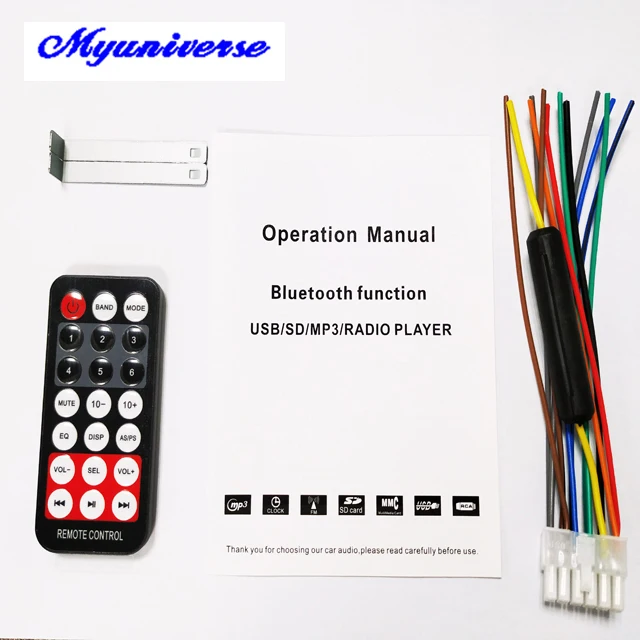 
2021 factory price car mp3 music player 1din fixed panel with usb sd fm bluetooth remote control 