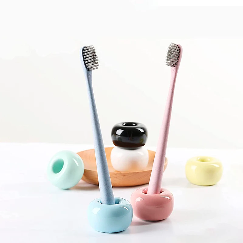 Круглая Керамическая Мини-подставка для зубных щёток ручной работы