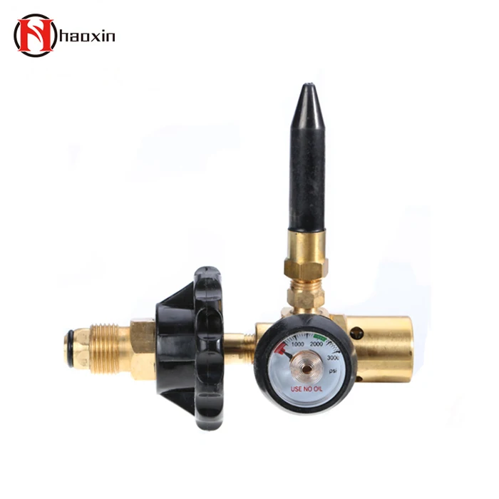 Good quality inflator balloon brass helium regulator with rubber tilt valve