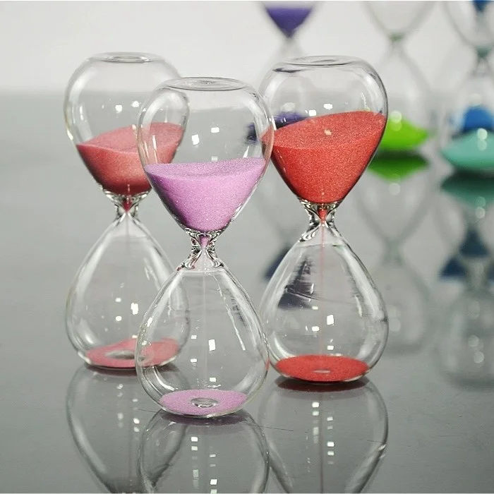 Wholesale Colorful Glass Sand Clock High Borosilicate Glass 5/10/30/60 Minute Hourglass Sand Timer