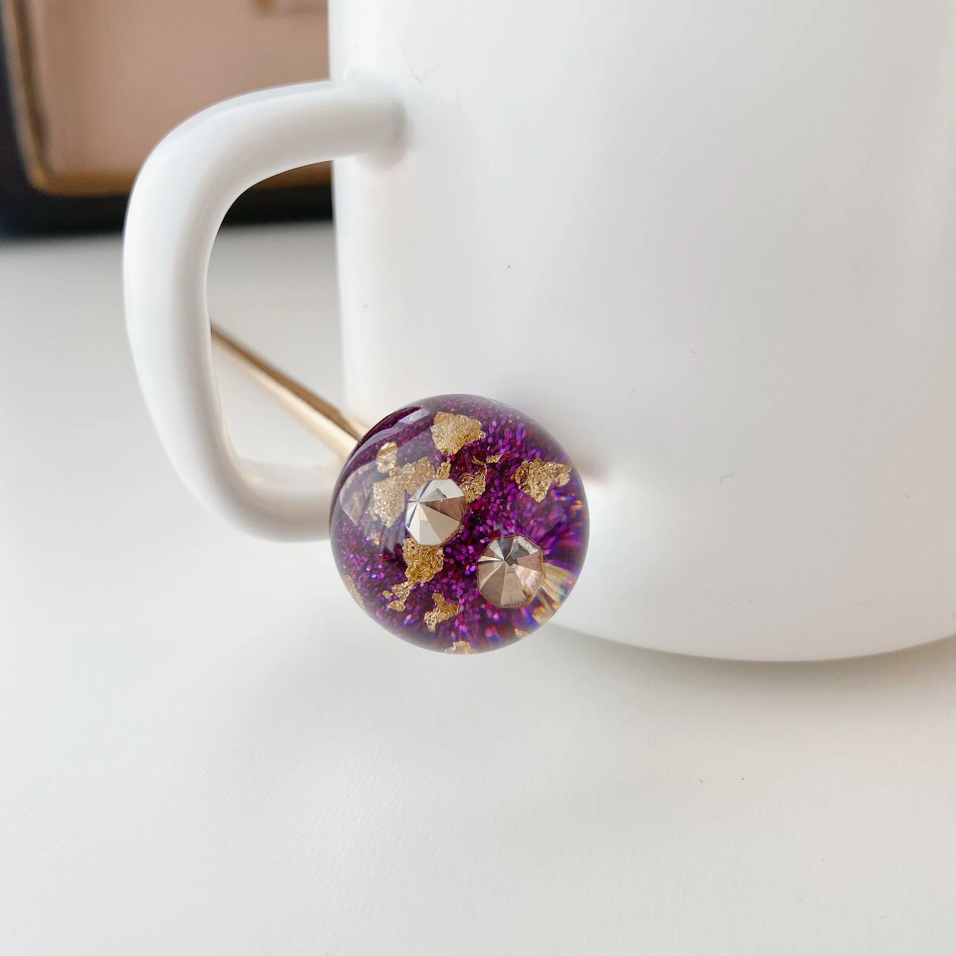 Latest design hair wand stick disk hair bun head luxury acetate metal hair slick stick