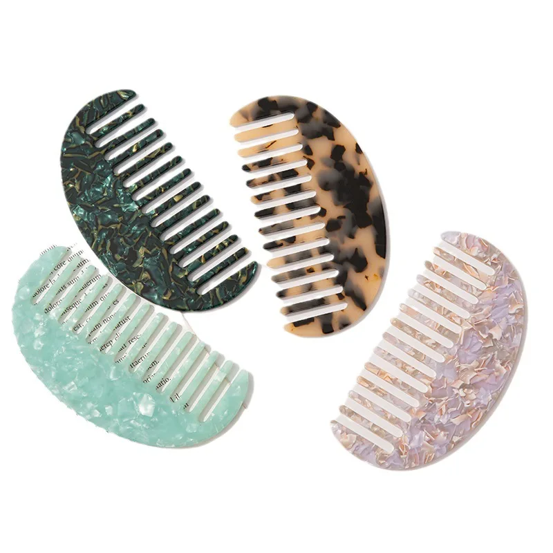 Custom Korean Retro Hair Comb Female Acetic Acid Plate Portable Washing Gift Fine Looking Comb