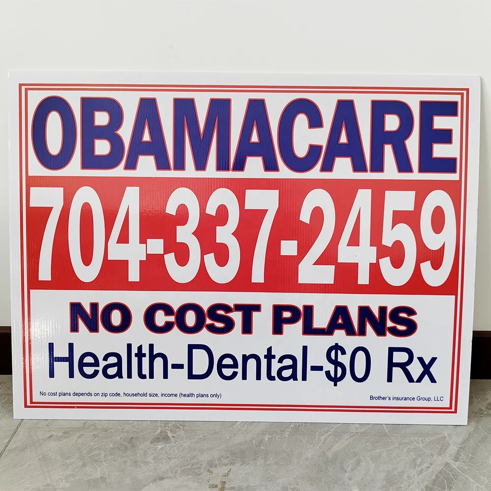 Good Price Corrugated Plastic Sheet Yard Signs 18x24 With H-stakes