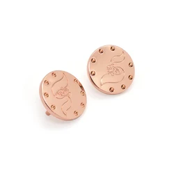 Clothing Accessories Round Metal Custom Engraving Logo Rose Gold Bag Label Brand Name Tag Plate for Handbag