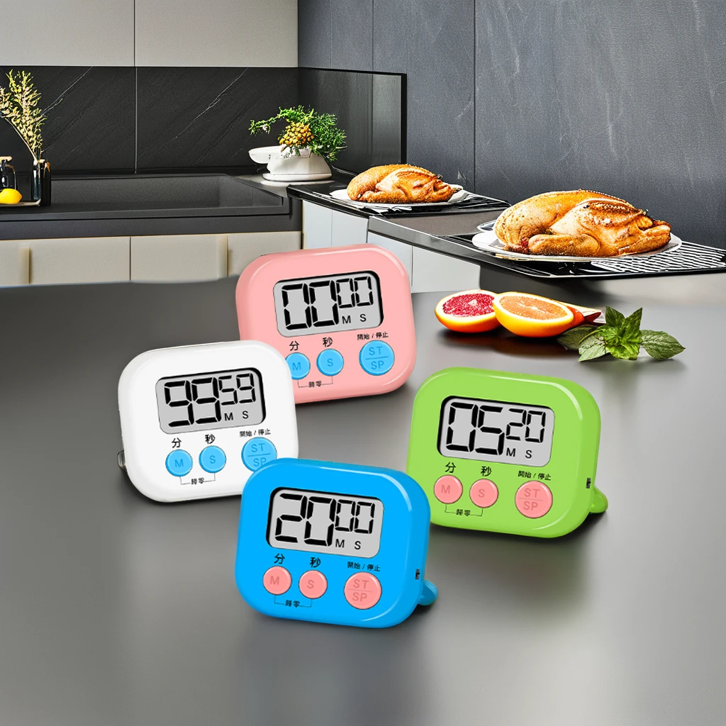 Portable LED Display Scientific Calculator with Time Management Reminder Mini Kitchen Baking Timer for Student Self-Discipline
