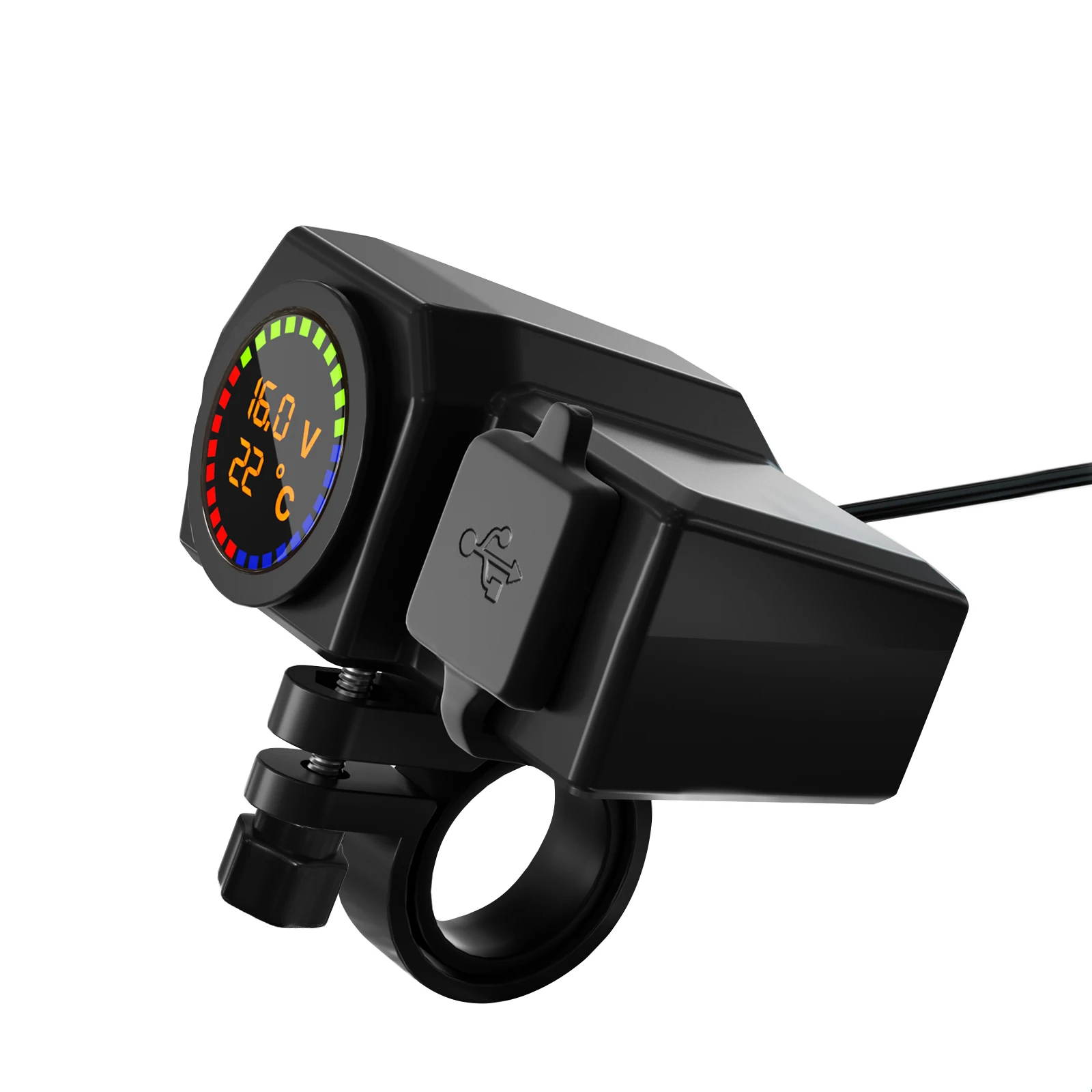 2023 new arrivals ON OFF QC3.0 Socket Voltmeter waterproof Motorcycle dual USB Charger USB Type C Charger For Marine Bus Truck