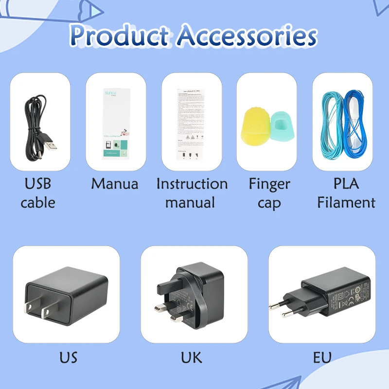 SUNLU 3D Printing Pen Christmas Gift for Children with LCD Screen 3D Print Pen