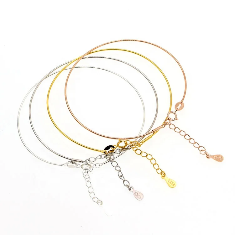 
354B Pearl High Quality Hand bangle 925 Sterling Silver with Gold Plated adjustable Bracelet for women 