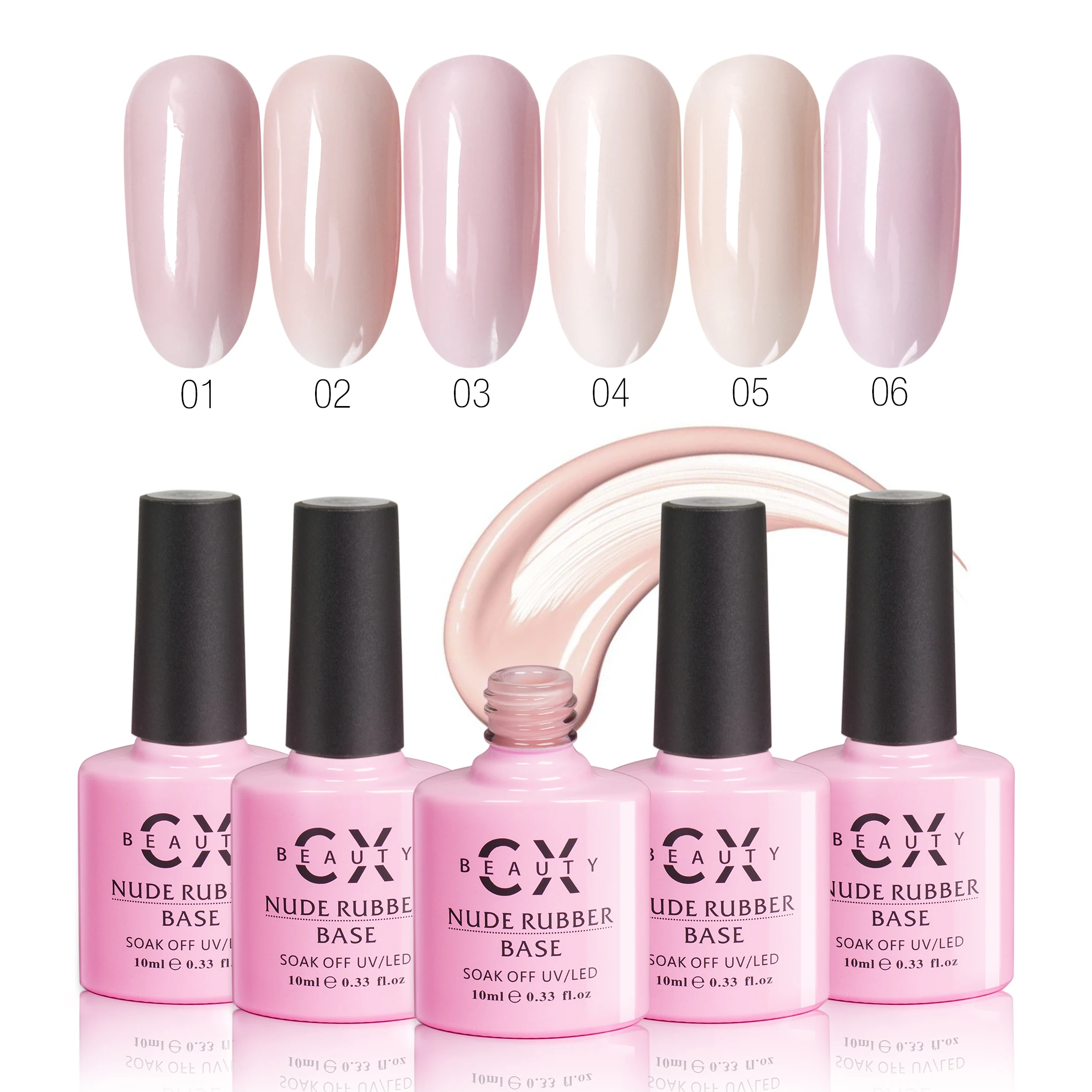CX Beauty телесный УФ светодиодный отмачиваемый резиновый базовый гель для французского маникюра 59 натуральных цветов