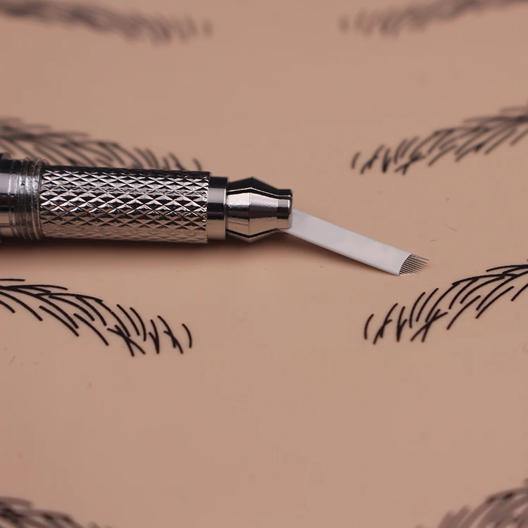 White Disposable White Microblading Needle for Ombre Shading Brows