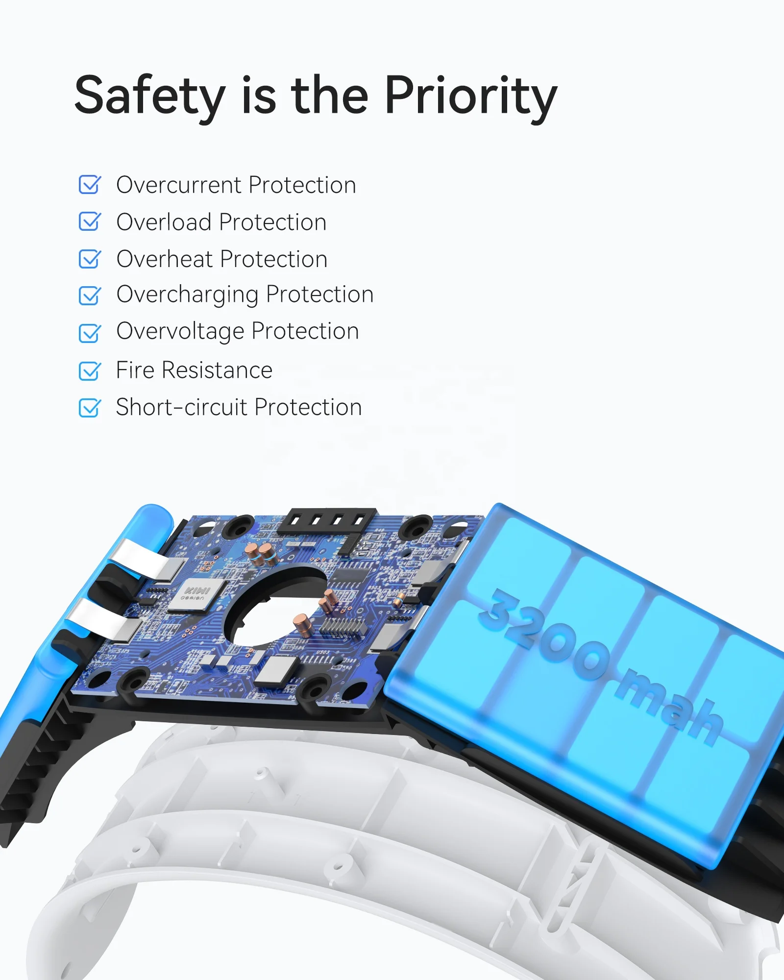 KIWI design Comfort Head Strap with Battery for Meta/Oculus Quest 2, Elite Strap with 6400mAh Battery Pack