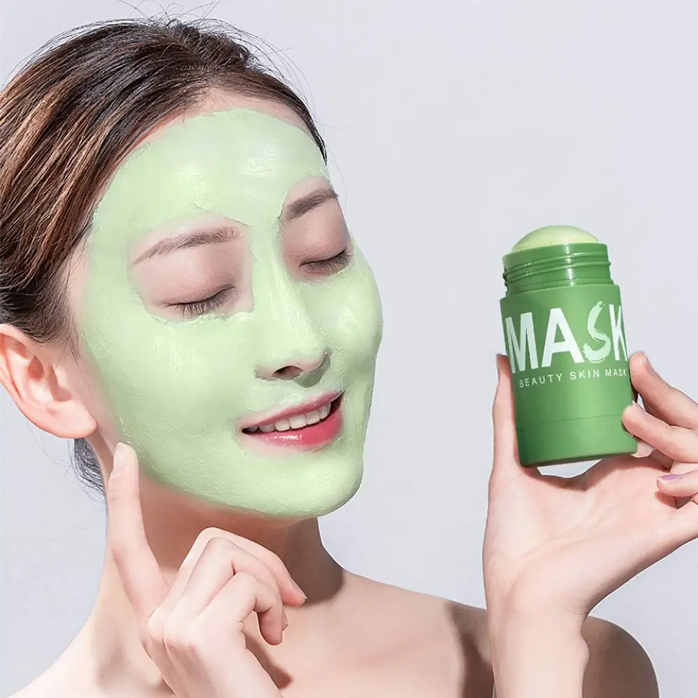 natural organic green musk stick moisturizing whitening face mask beauty green tea stick korea products