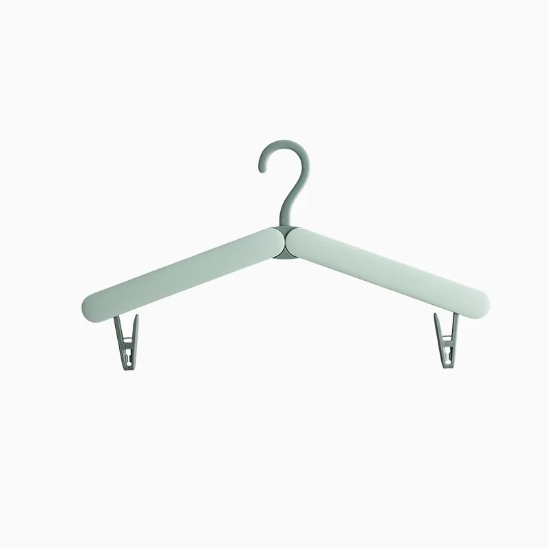 Wholesale Plastic Folding Clothes Hanger Non Slip Portable Foldable Small White Space Saving Travel With Clip