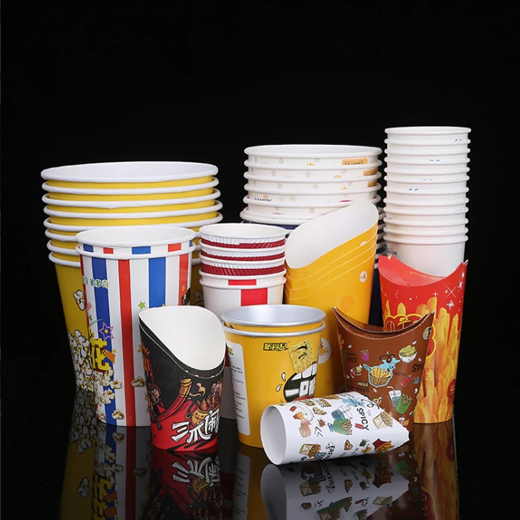 Disposable 30oz 46oz Reusable Cardboard paper  Printed Movie Night popcorn cups party