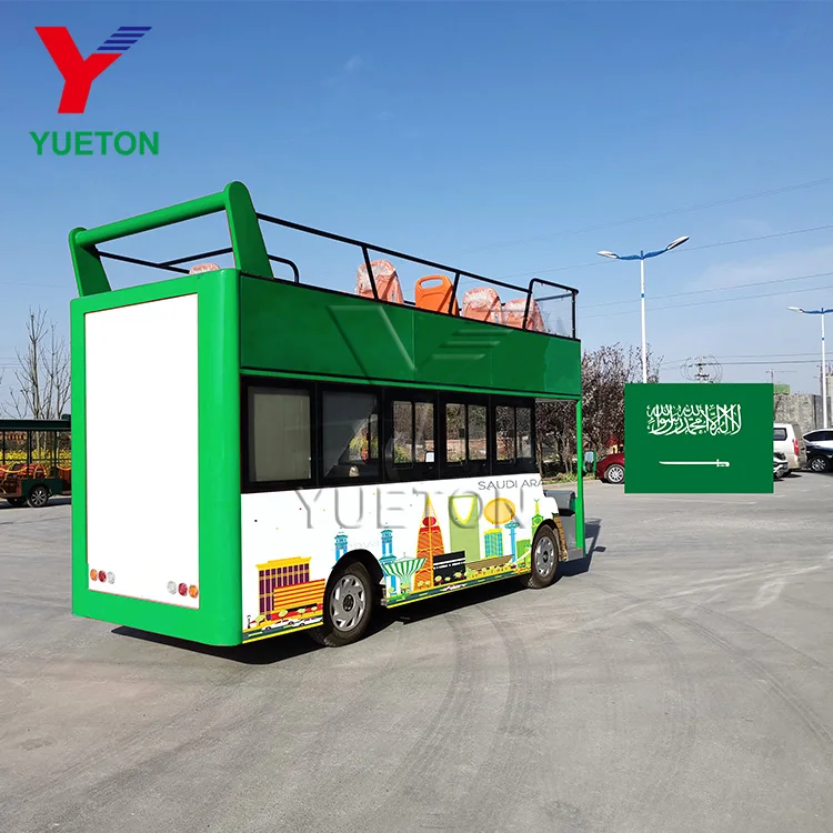 High Quality Amusement Park Rides Trackless Tourist Train Electric Double Deck Bus For Sale