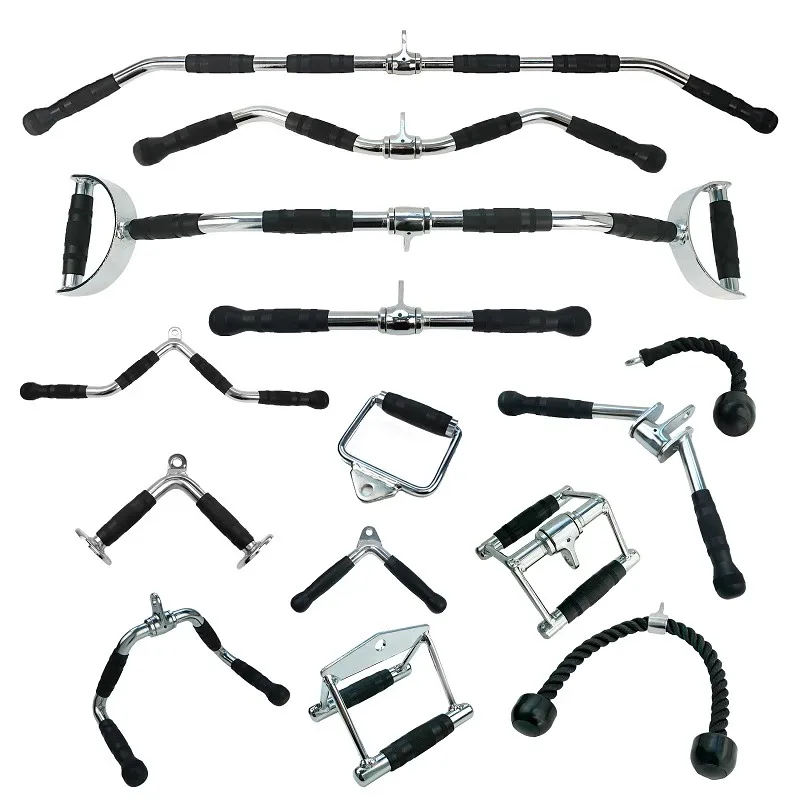 Tricep Press Down Cable Machine Attachment  LAT Pulldown Attachments Double D Handle V Bar Tricep Rope Pull Down Bar
