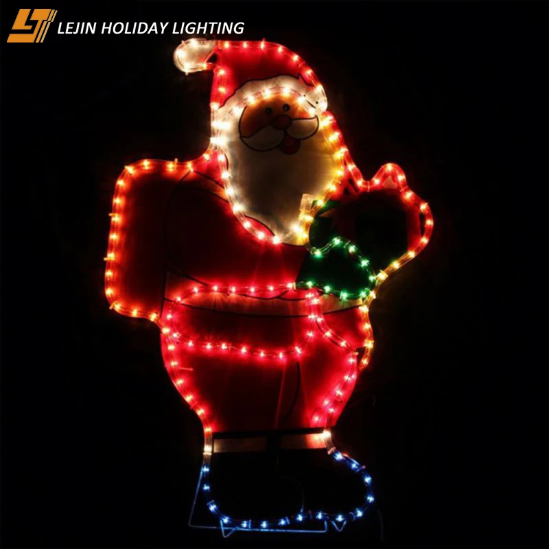Lejin holiday light 110V 2d led christmas santa claus motif light