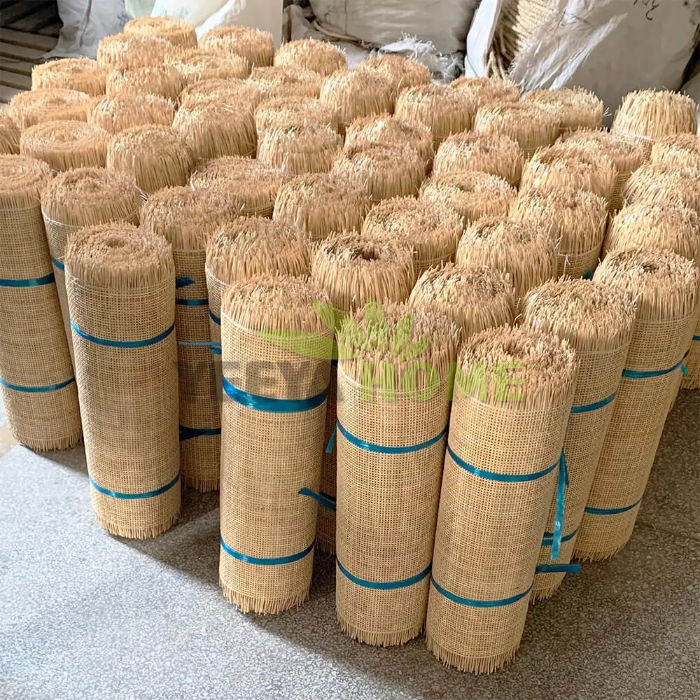 YEEYAHOME Natural Rattan Cane Webbing Square Radio Weave Rattan Cane Webbing Roll for Chairs Furniture Home Decoration