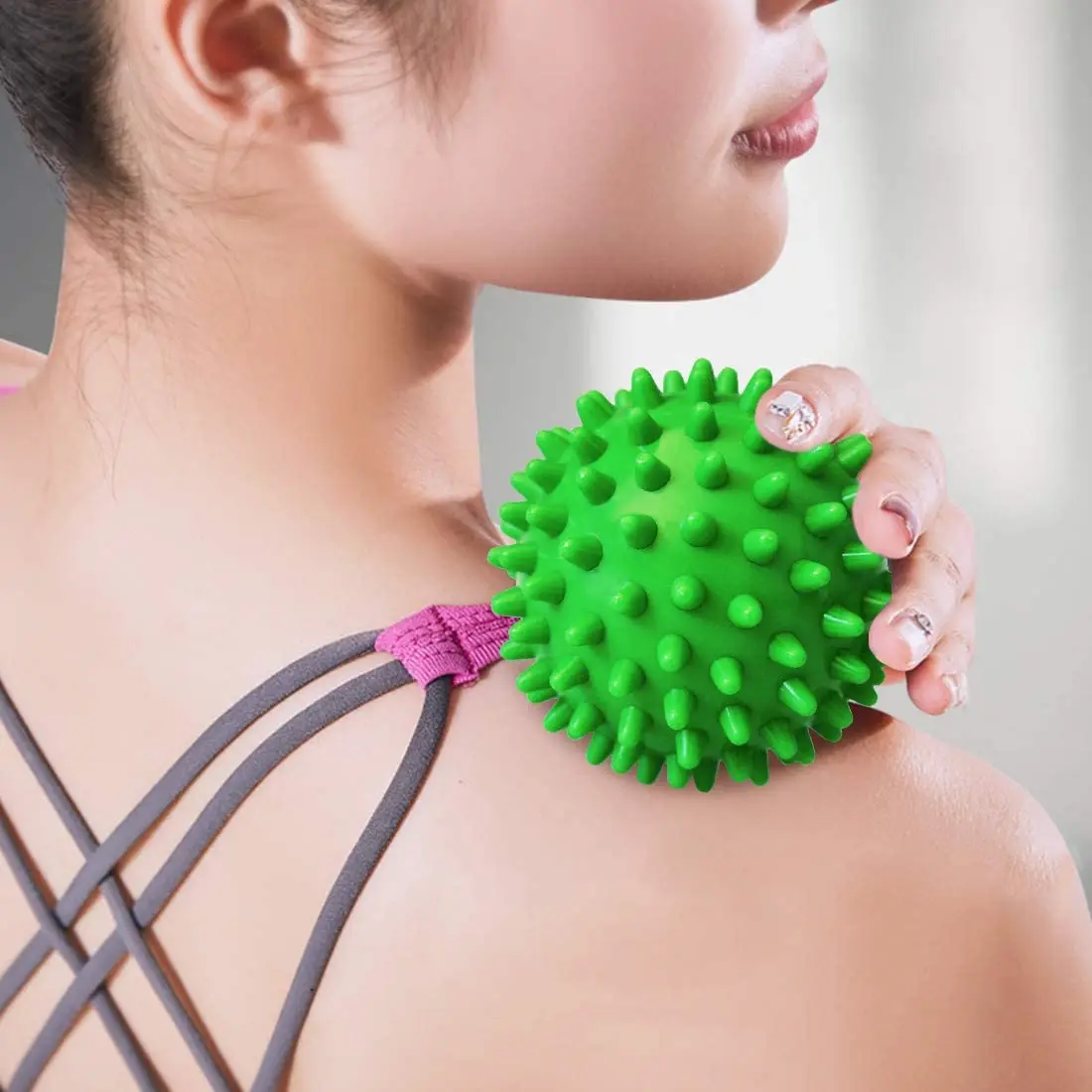 Wholesale Durable PVC Yoga Release Foot Back Shoulder Leg Hedgehog Balls Roller Massager Spiky Massage Ball For All Over