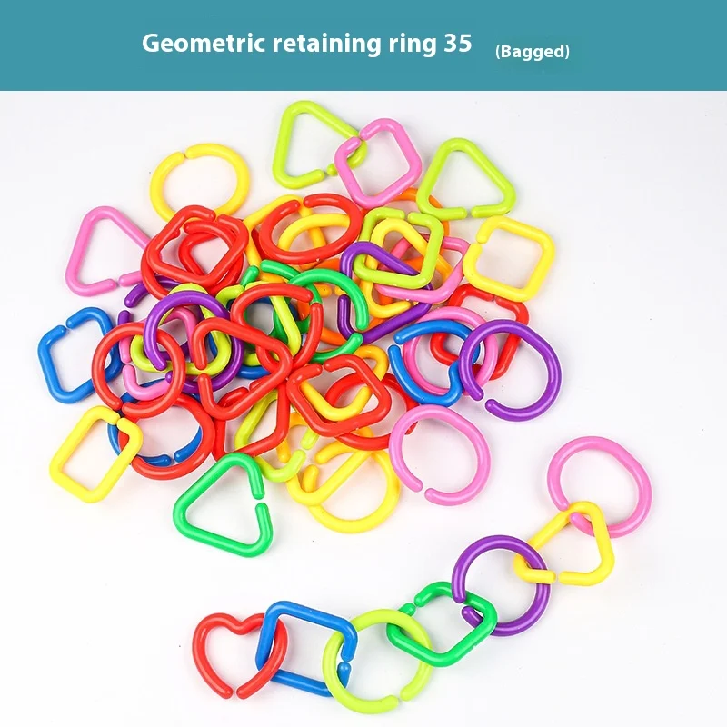 Children Learning Toys Colorful Plastic Link Chain DIY Block Geometric Chain Buckle Baby Puzzle Toy
