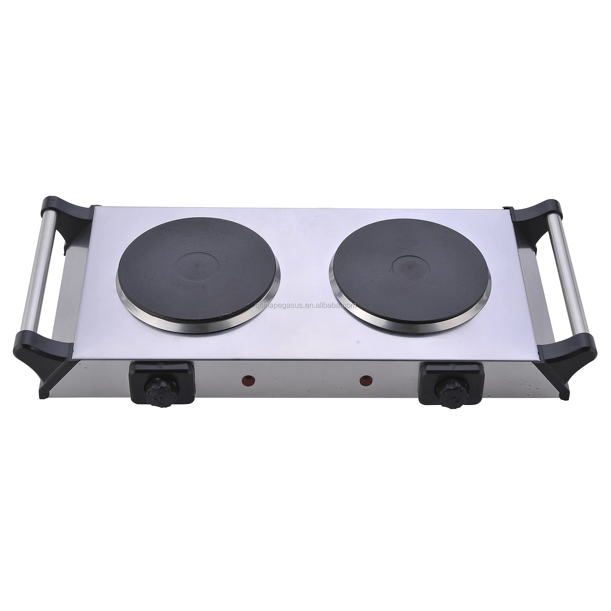 hot sale portable  multi-function excellent quality Stainless Steel double-burner electric cooking stove with handle hot plate