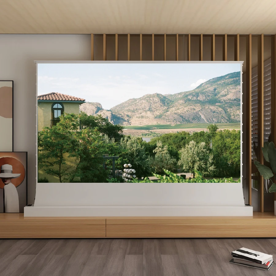 VIVIDSTORM 120inches floor standing projector screens with White cinema Screen Material for led normal projector