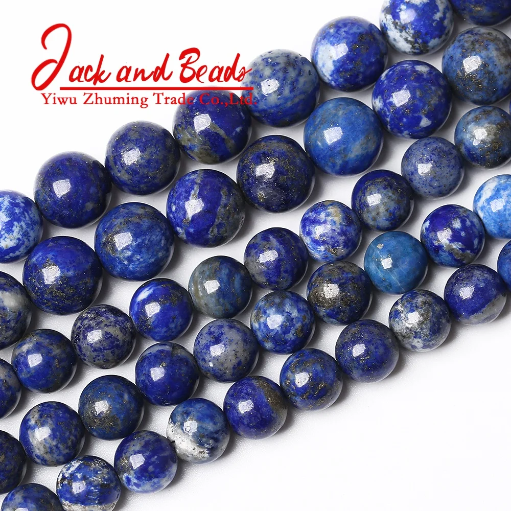 Natural Stone Real Lapis Lazuli Round Loose Beads For Jewelry Making
