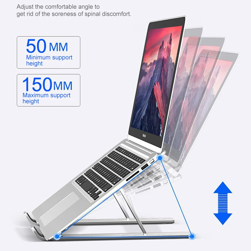 Laptop Stand Aluminum Alloy Metal Notebook Phone Support Tablet Base for Macbook iPad Pro Holder Adjustable Bracket Laptop Stand