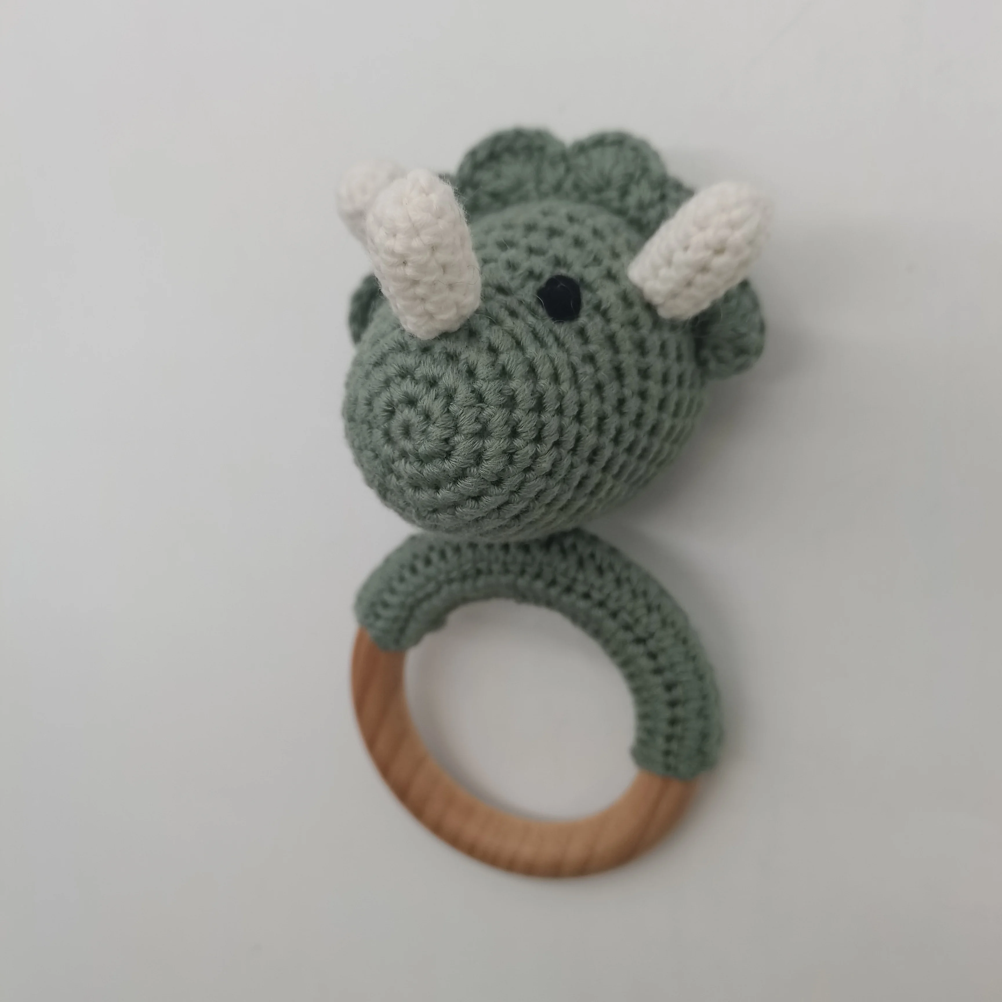Hot Sale Custom Small Rabbit handmade Crochet  rattle baby toy for Kids Crafts Gift