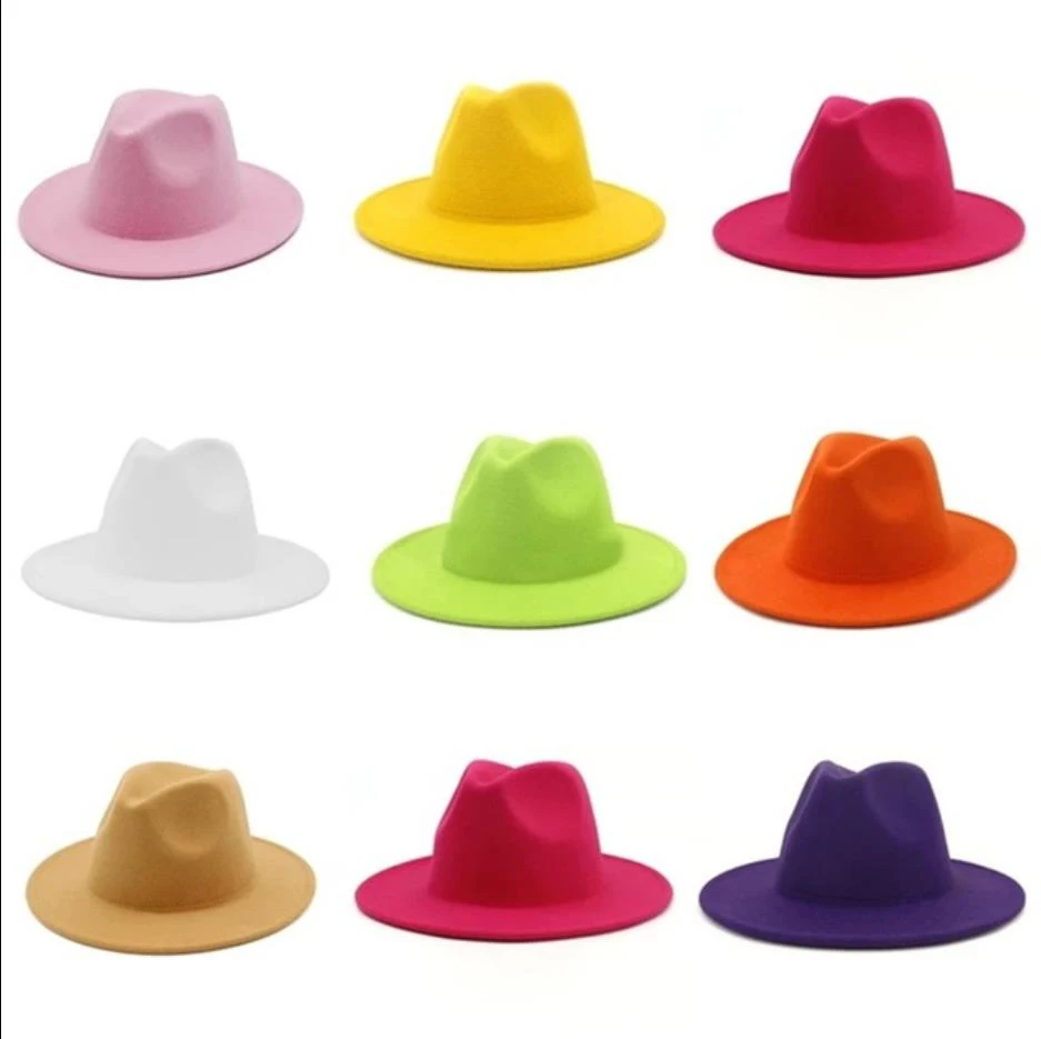 Панама Sombrero из фетра джазовая шляпа многоцветная с логотипом на