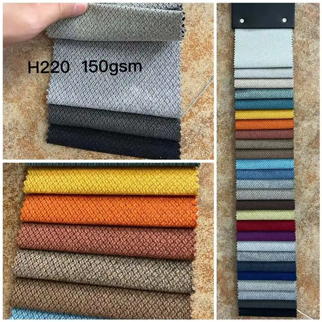 In stock good quality  linen polyester blend fabrics polyester linen like fabric