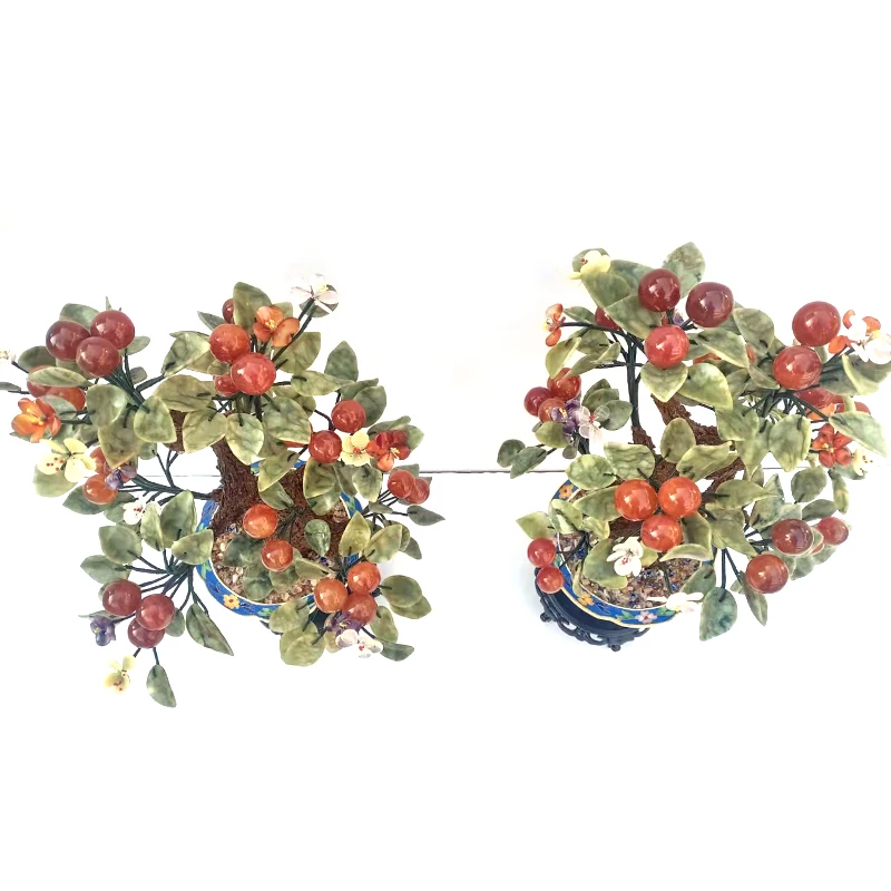 Natural jade bonsai flower bone jade handicraft home decoration simulation immortal flower tree