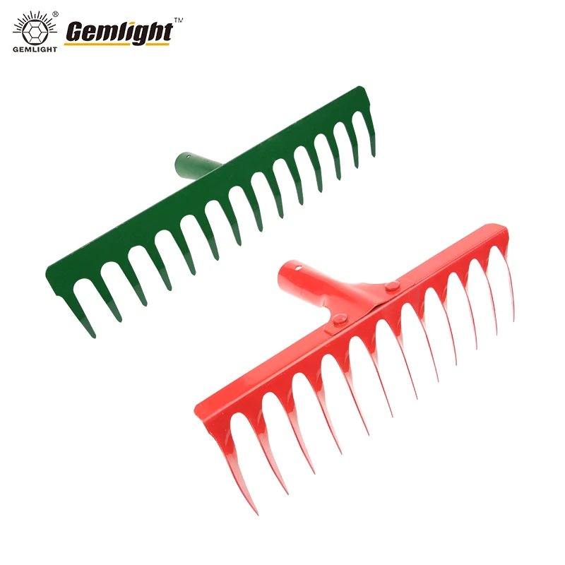 Agriculture Farming Tool High Carbon Steel Rake Head Steel Rake with Wooden Adjustable Handle